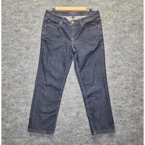Tommy Bahama Denim Jeans Womens 8 Blue Dark Resin Wash Crop Stretch TW14934